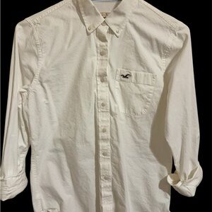 Hollister White Button-Up Shirt size M Classic Like New